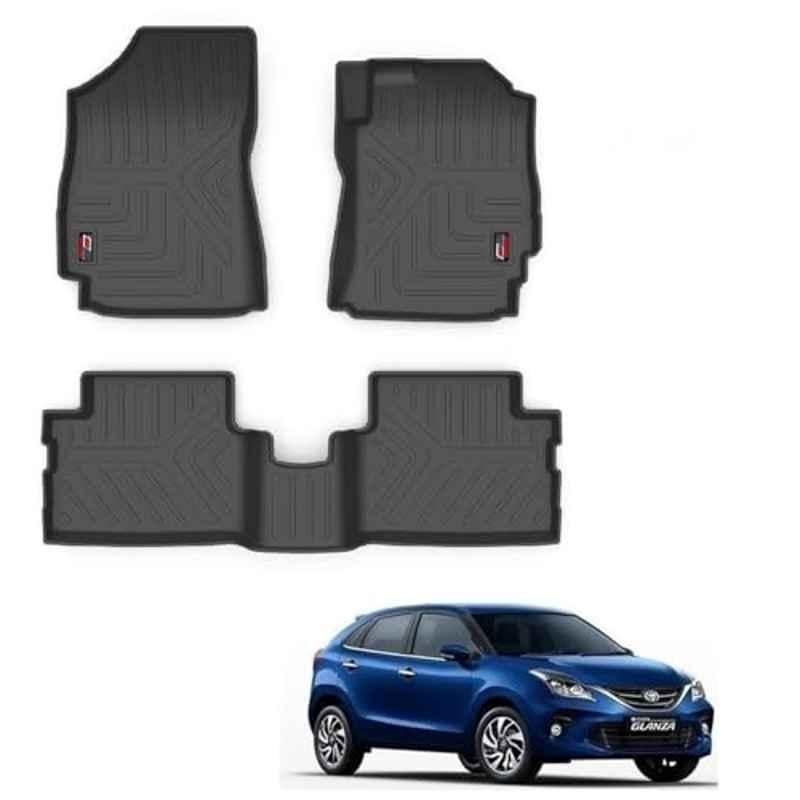 Kozdiko Thermoplastic Polyolefins 3D Life Long Car Floor Mat Set for Toyota Glanza