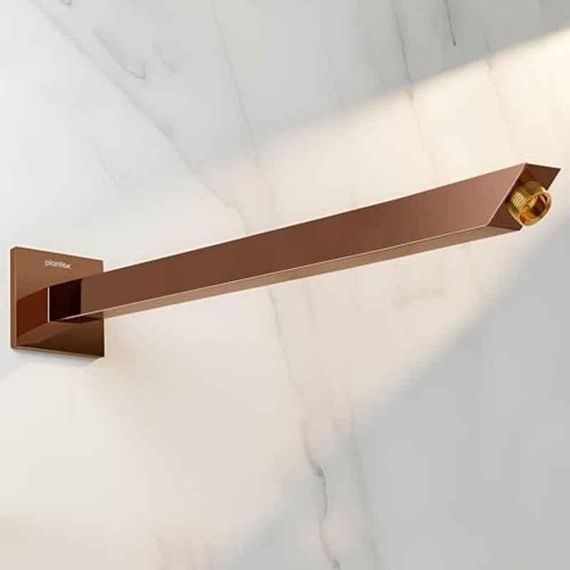 Plantex 18 inch Rose Gold Shower Arm for Overhead Shower/Stainless Steel Shower Pipe/Wall Mount Bathroom Fitting with 1/2 inch Thread, APS-1343-RG-18IN-SHOWER-ARM-PK-1