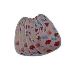 Fairbizps Cotton 5 Pcs Washable Waterproof Pink Printed Soft Baby Bibs Set