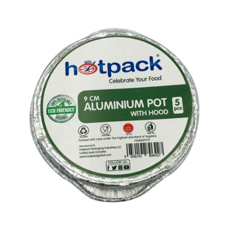 Hotpack 10Pcs 9cm Aluminium Pot with Hood Set, HSMAPOT9X10