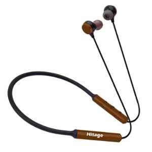 Hitage Brown Wireless Bluetooth Neckband Earphone with 44hr Music Time, NBT-1914