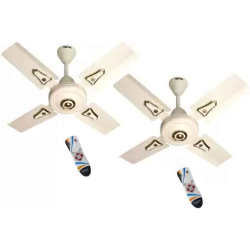 Gestor MARCUS NEO 60W Ivory Anti Dust 4 Blade Ceiling Fan with Wireless Remote Control, Sweep: 600 mm (Pack of 2)
