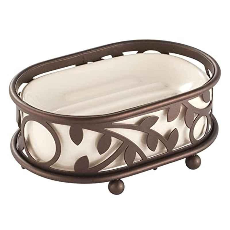 Inter Design Vine Ceramic Vanilla & Bronze Soap Dish, 111450