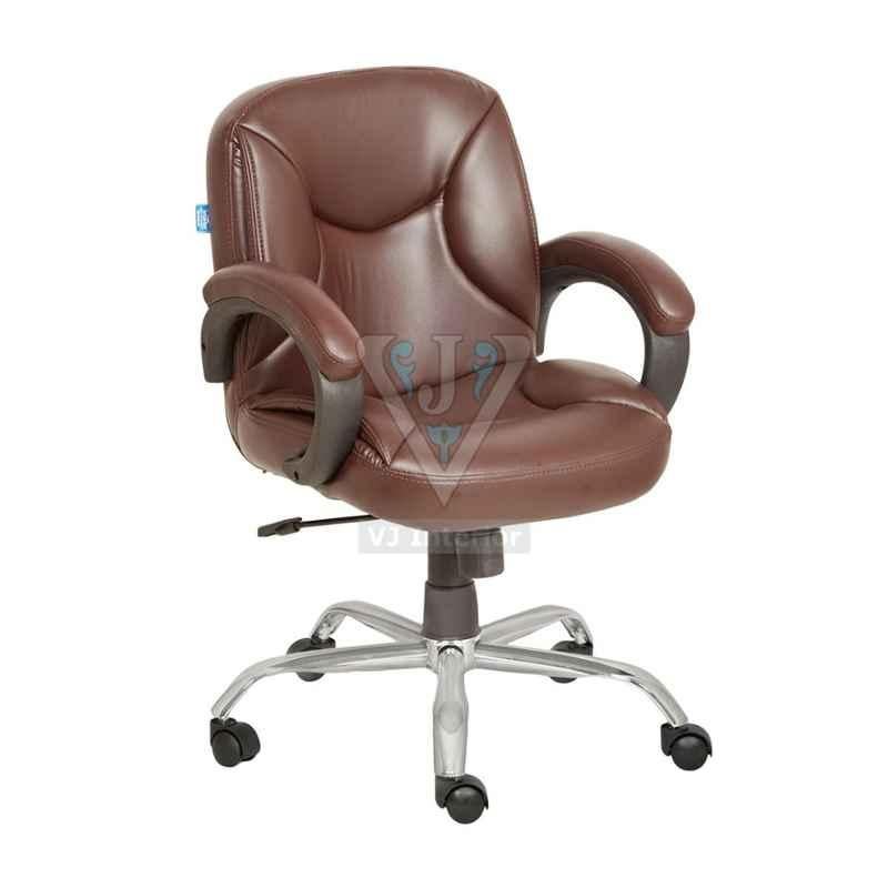 VJ Interior 17x16.5x17 inch Adjustable Getone Mid Back Leather Office Chair, VJ-1638