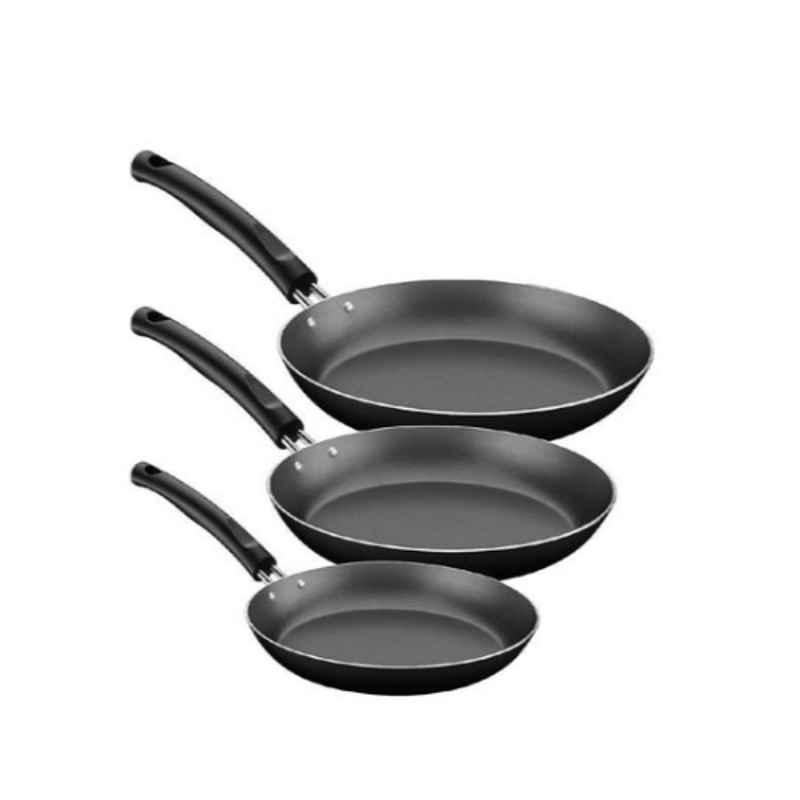 Tramontina 3Pcs Aluminium Black Non Stick Frying Pan, 27899452