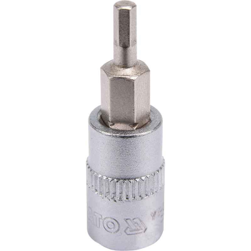 Yato 8x37mm 1/4 inch Square Drive CrV & AISI S2 Hex Bit Socket, YT-04375
