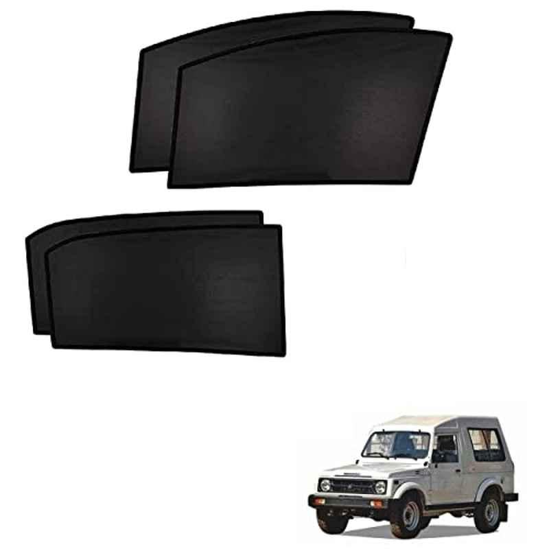 Kozdiko 4 Pcs Custom Fit Non Magnetic Curtains Mesh Car Sun Shade Set for Maruti Suzuki Gypsy