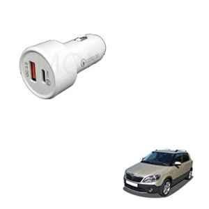 Kozdiko 3A 18W Plastic Fast Charging Mini Car Charger with Dual Output for Skoda Fabia