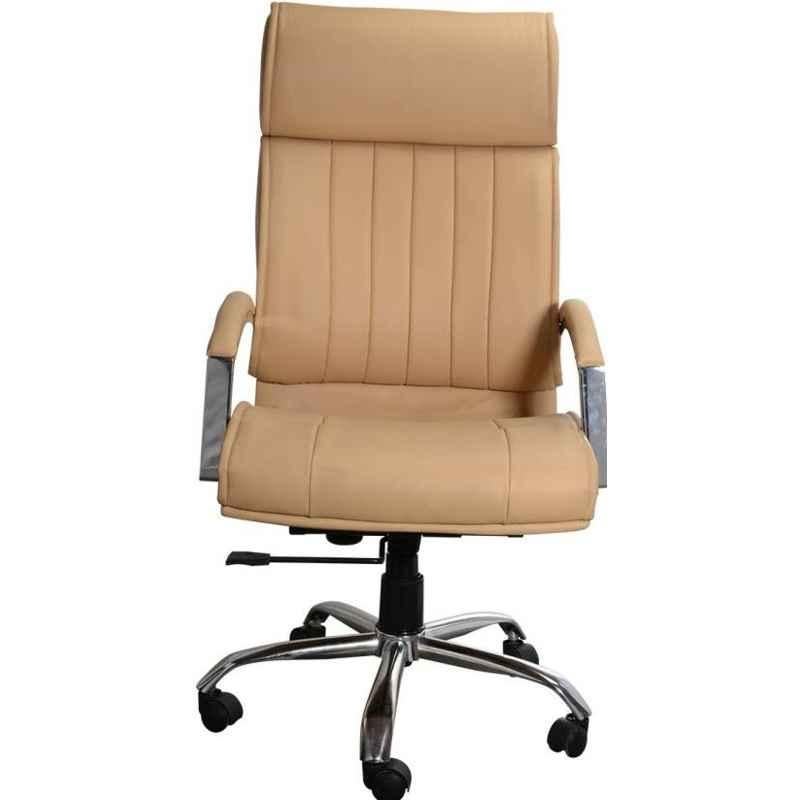 Chair Garage PU Leatherette Sandalwood Adjustable Height Office Chair with Back Support, CG167 (Pack of 2)