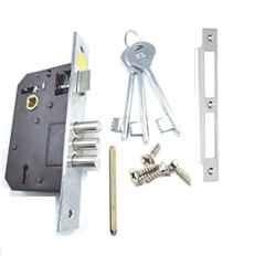 Ojass 65mm 3 Bullet 6 Lever Alloy Steel & Brass Double Action Mortise Door Lock, ML3B