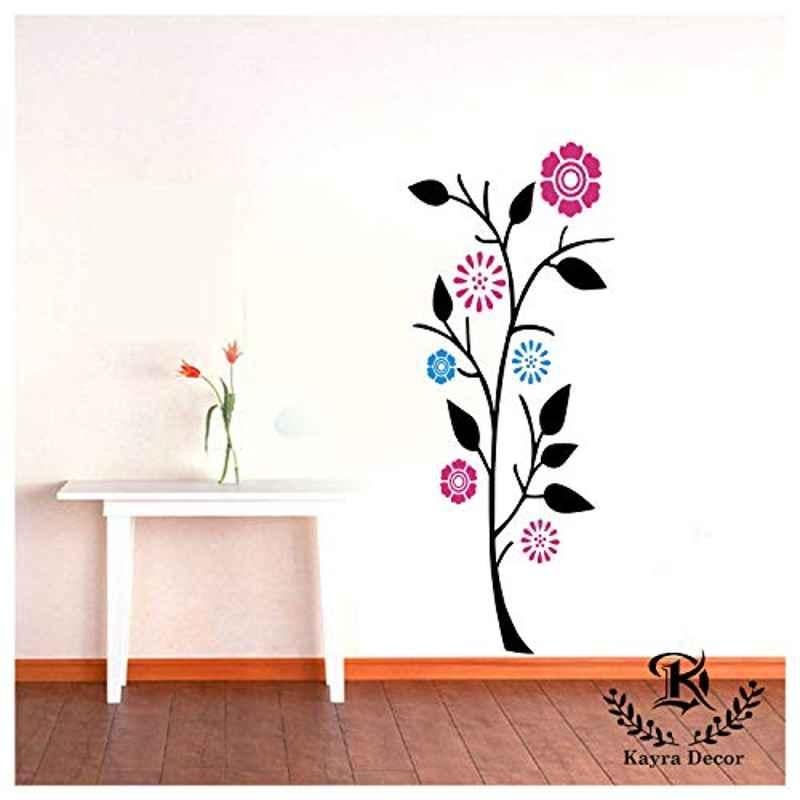Kayra Decor 24x40 inch PVC Flower Wall Design Stencil, KDS36036