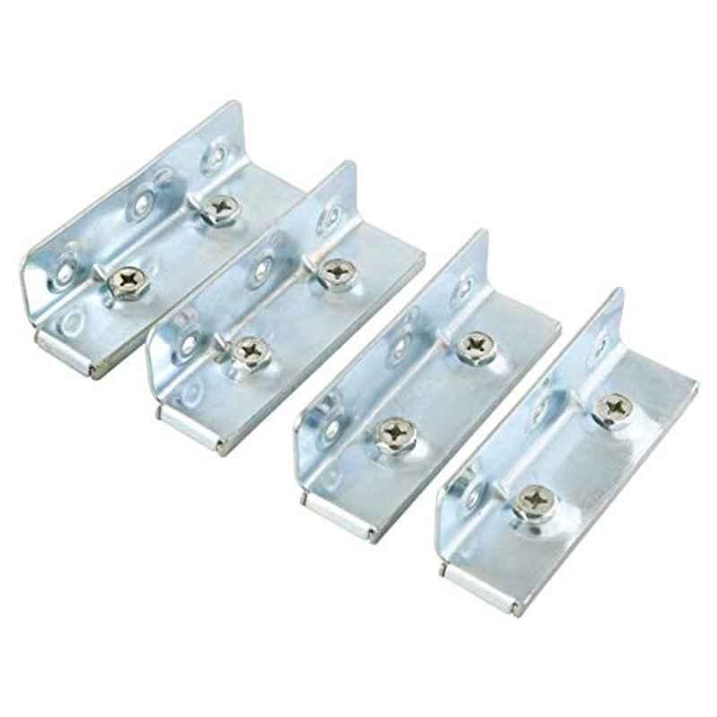 Alloy Metal Bed Clamps Set Of 4 PCS , Silver