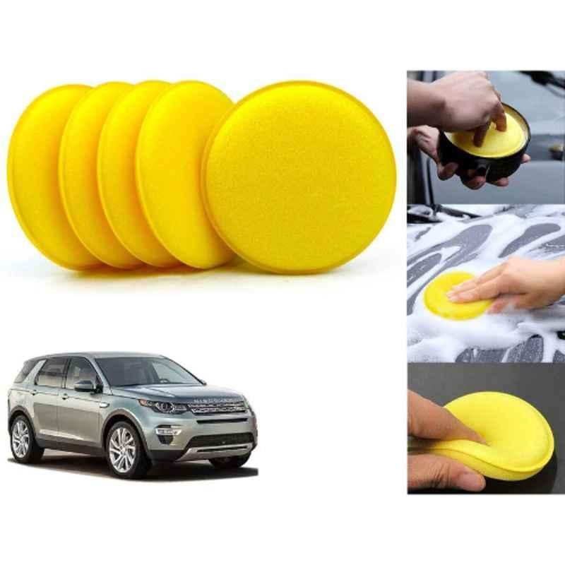 Auto Pearl Polyurethane Beige Washing & Waxing Polish Foam Sponge for DiscoySport (Pack of 5)