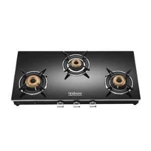 Hindware Eminio 3B AI Glass Top Cooktop with 3 Brass Burner & Automatic Ignition, CT 100226