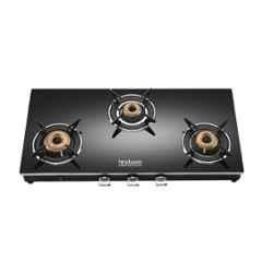 Hindware Eminio 3B AI Glass Top Cooktop with 3 Brass Burner & Automatic Ignition, CT 100226