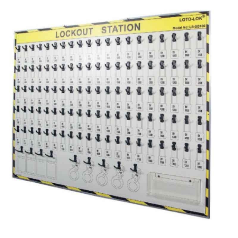 LOTO-LOK 1300x1005mm Shadow Board Construction Lockout Station with Aluminium Alloy Frame, LS-SB100