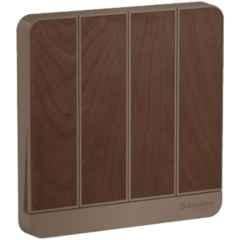 Schneider Electric AvatarOn 16A 250 VAC 1 Way Polycarbonate Wood Colour 4 Gang LED Switch, E8334L1LED_WD_G8
