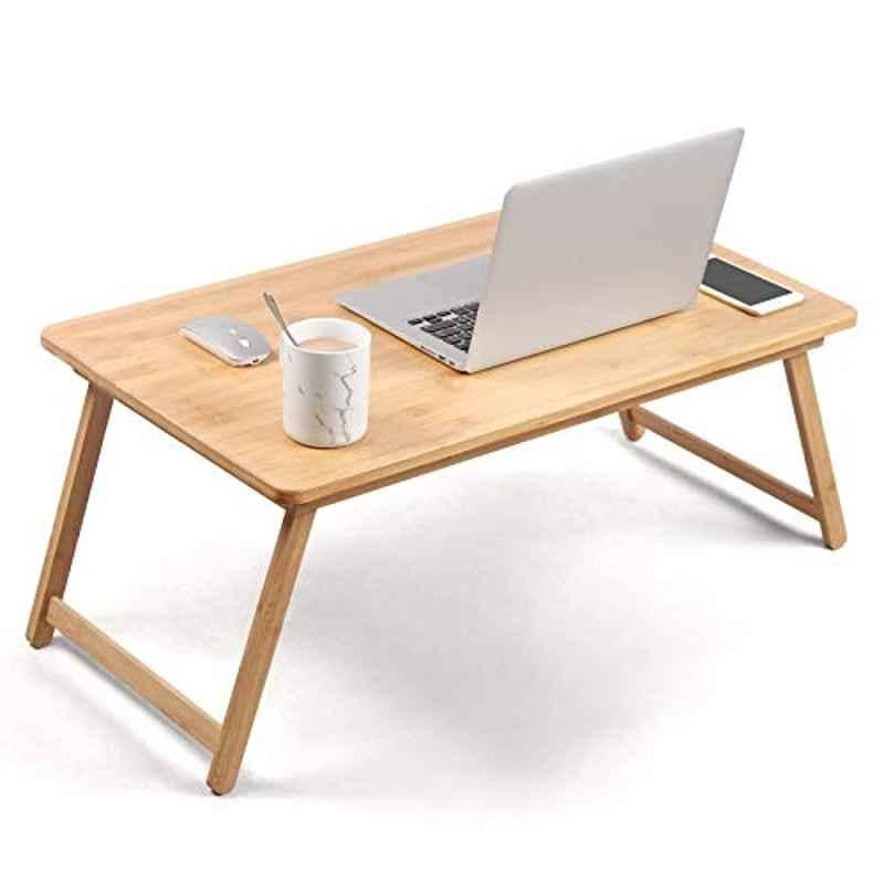 Rubik Wood Beige Bed Table Tray with Folding Legs, Size: Large