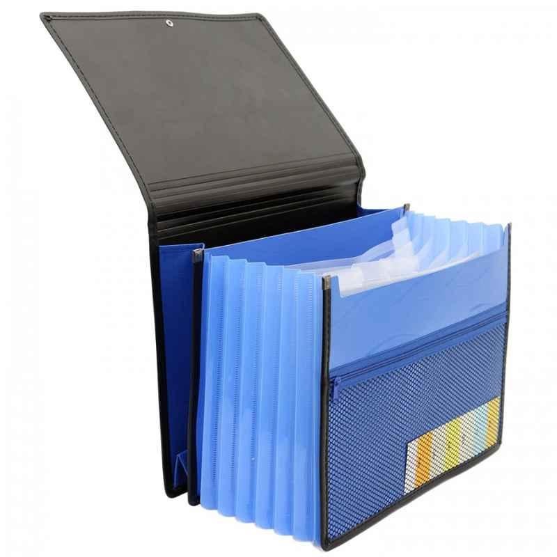 Comix A4 Expanding File Folder with 6 Pockets and Elastic Closure File Organizer-A7625 Blue 