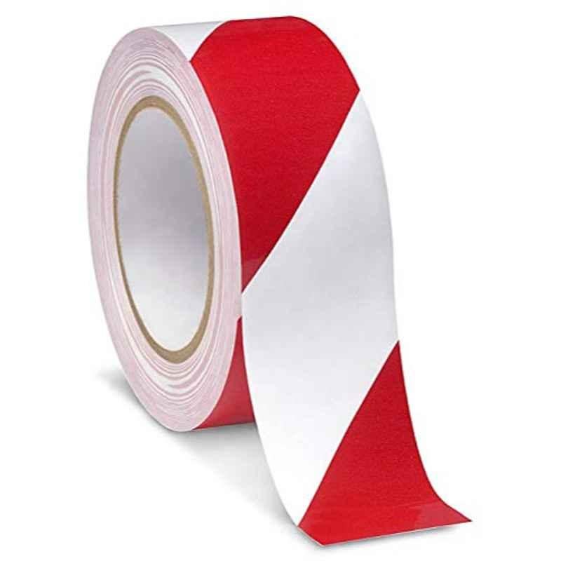 MM WILL CARE 60m 50mm Red & White Adhesive Floor Marking Tape, MMWILL1100