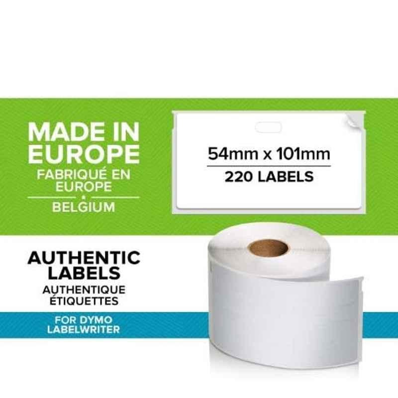 Dymo S0722430 101x54mm Black Print on White Direct Thermal Label Writer Roll, Capacity: 220 Labels