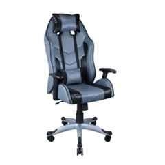 Sunview PU Leather Grey & Black Gaming Chair with Neck & Back Comfort