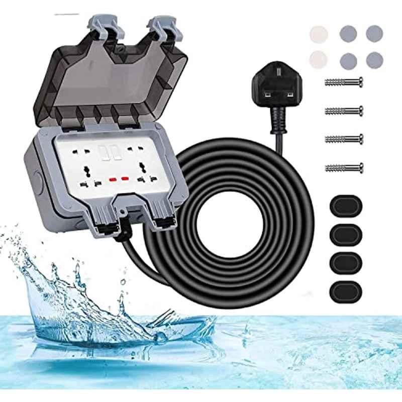 Abbasali 13A Waterproof Extension Socket For Outdoor Use Heavy Electrical Appliance
