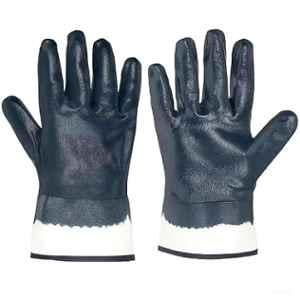 Swavind Nitrile Blue Waterproof & Oil Resistant Hand Safety Gloves, Size: Free (Pack of 100)