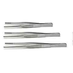 Forgesy 3 Pcs 5, 6 & 7 inch Stainless Steel Silver Straight Plain Dissecting Forceps Set