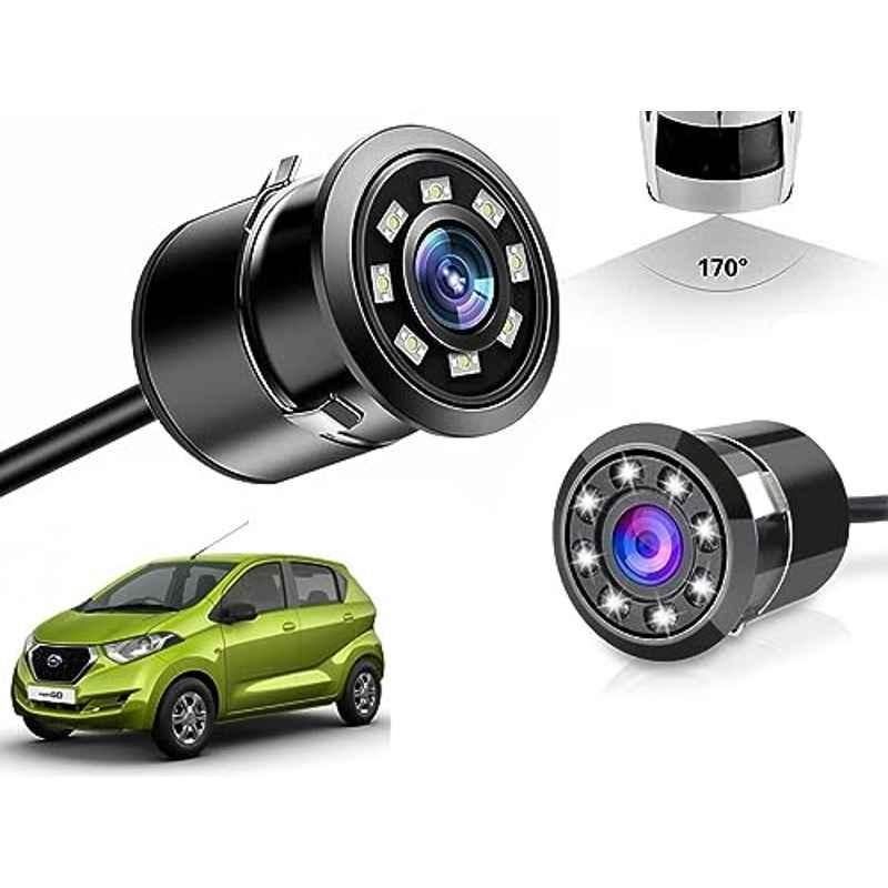 Auto Pearl 8 LED Black Waterproof & Shockproof HD Night Vision Car Reverse Parking Camera for Nissan Datsun Redi Go