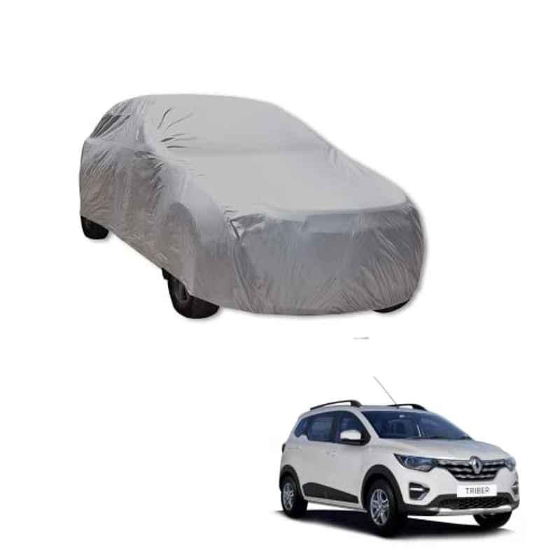 Kozdiko Polyester Car Silver Matty Body Cover without Mirror Pocket for Renault Triber