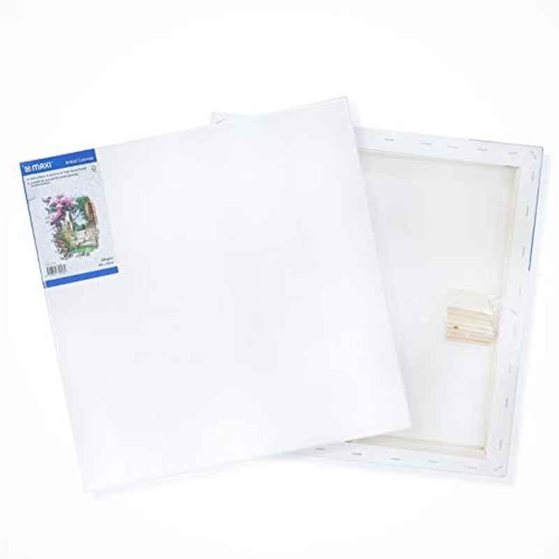 Maxi 40x40cm 380 GSM White Stretched Canvas Board