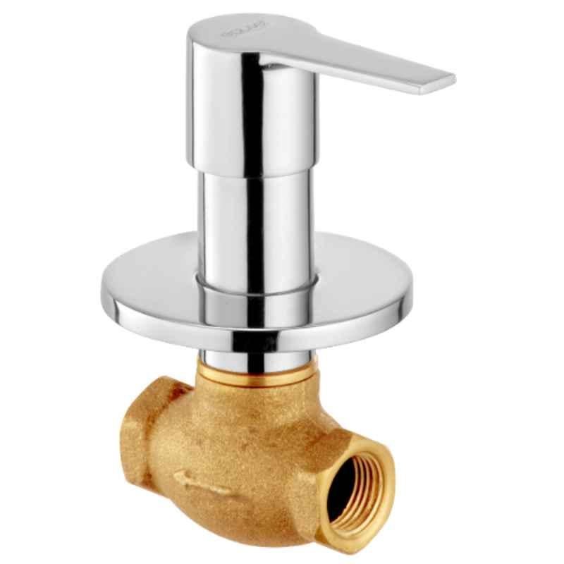 Eauset Montana 25mm Brass Chrome Finish Concealed Stop Cock with Wall Flange, FMT076