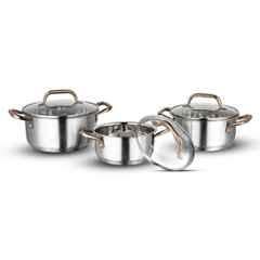 Vinod Oxford 3 Pcs Induction Friendly Casserole Set with Lid, OXFD3 (Pack of 2)