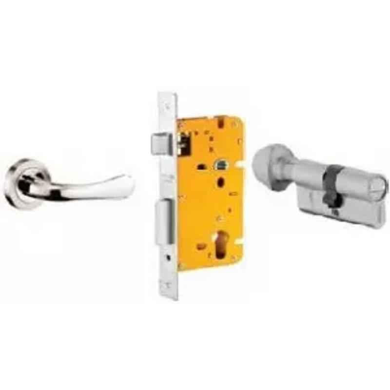Dorset ML Series Lily 70mm Stainless Steel Silver Chrome Finish Door Handle Lock Set with Coin & Knob, ML LY OR (Pack of 4)