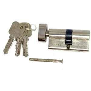 Onjecx  60mm Brass Silver Satin Pin Mortise Cylinder Locks with 3 Normal Key, CNOB60SS