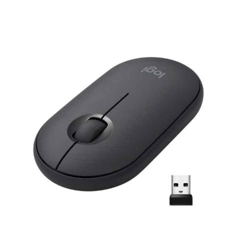 Logitech M350 Pebble Graphite Wireless Mouse, 910-005602