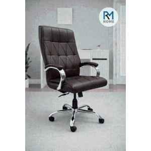 RM HOME Kevin PU Leather Medium Back Brown Executive Chair