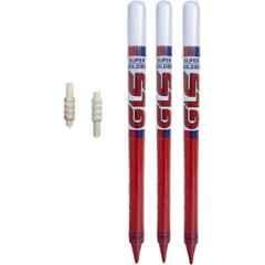 GLS 3 Pcs Wooden Multicolour Super Soldier Cricket Stumps with 2 Pcs Bail