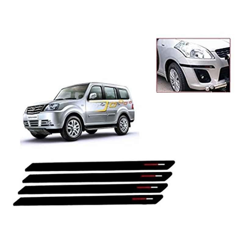 Kozdiko 4 Pcs Black & Red Bumper Protector Set for Tata Sumo Grand