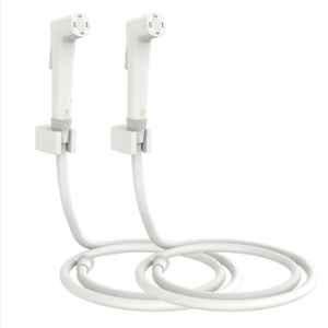 RN White.6 Health Faucet Set with Hose Pipe & Wall Holder for Toilet Cleaning (Pack of 2)