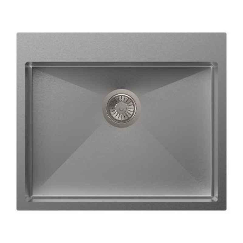 Carysil Micro Radius Waltz Single Bowl Stainless Steel Matt Finish Kitchen Sink, Size: 24x20x8 inch