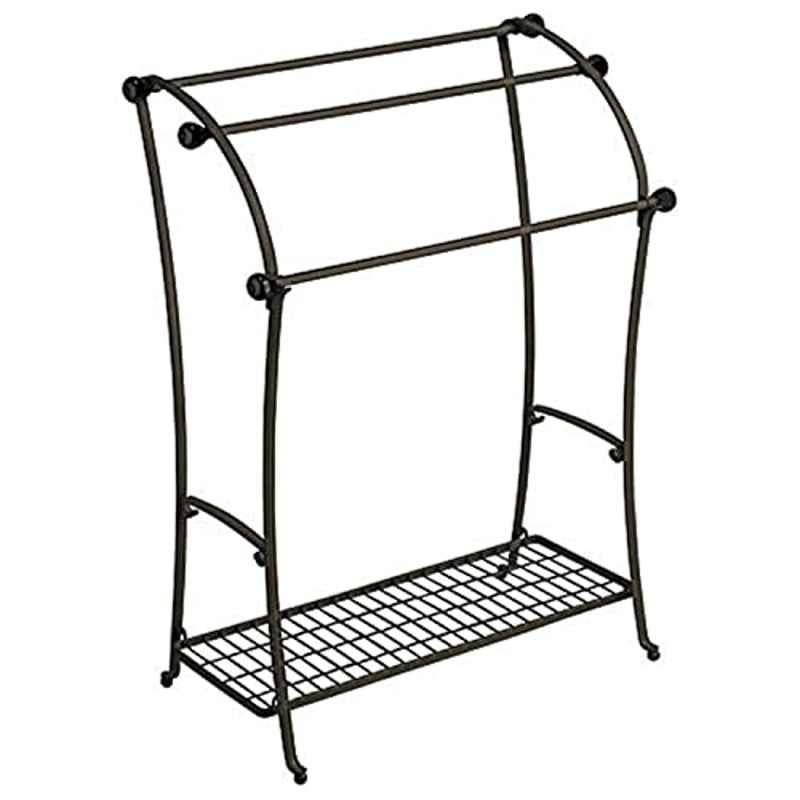iDesign York Lyra Stainless Steel Brown Floor Towel Holder, 79281