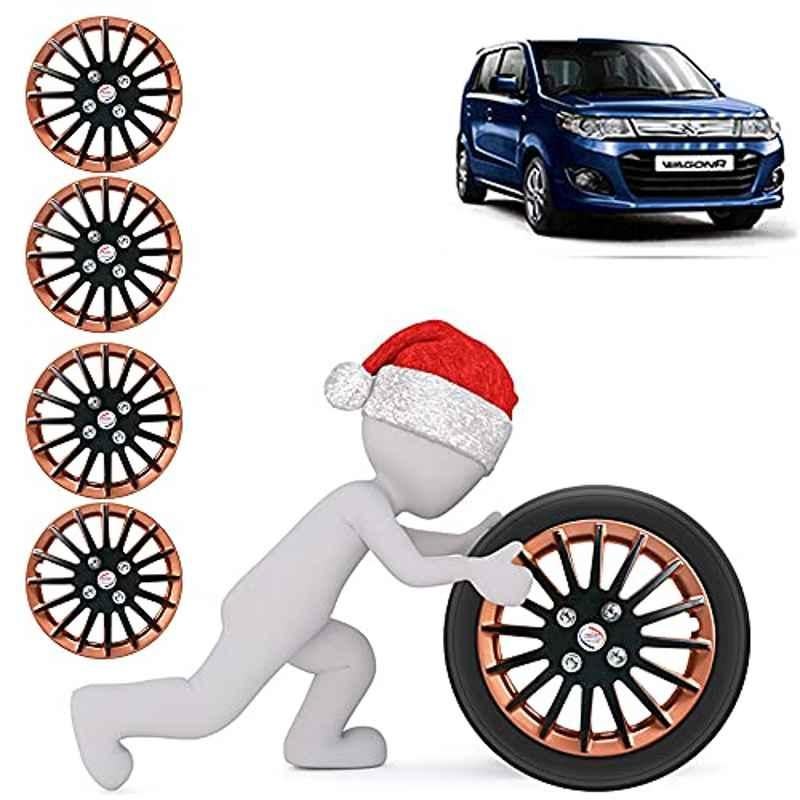 Auto Pearl 4 Pcs 13 inch ABS Camry Copper & Black Car Wheel Cover Set for Maruti Suzuki WagonR 2017