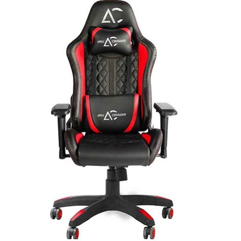 Savya Home Apex Crusader XI Black Red Leatherette Adjustable Gaming Chair A 9001