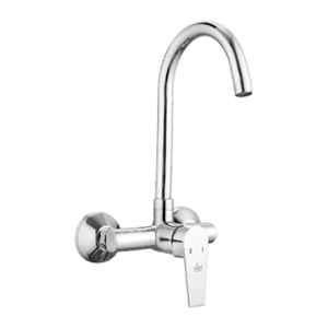 AR5H Brass Silver Chrome Finish Hot & Cold Single Lever Kitchen Sink Mixer with 360 deg Swing Spout, ARIA-003