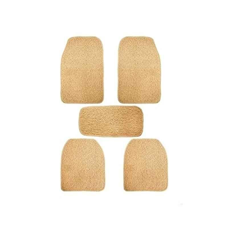 Kozdiko 5 Pcs Beige Heavy Duty Anti-Slip Noodle Nomad Style Car Floor Mat Set for Chevrolet Enjoy