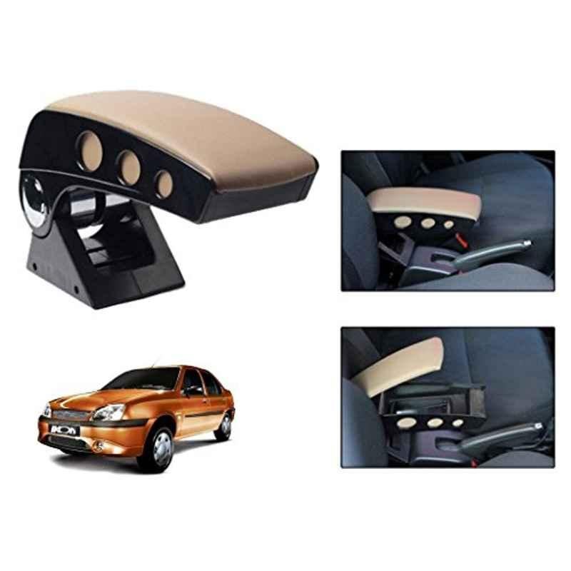 Kozdiko Beige Chrome Finish Car Armrest for Datsun Go