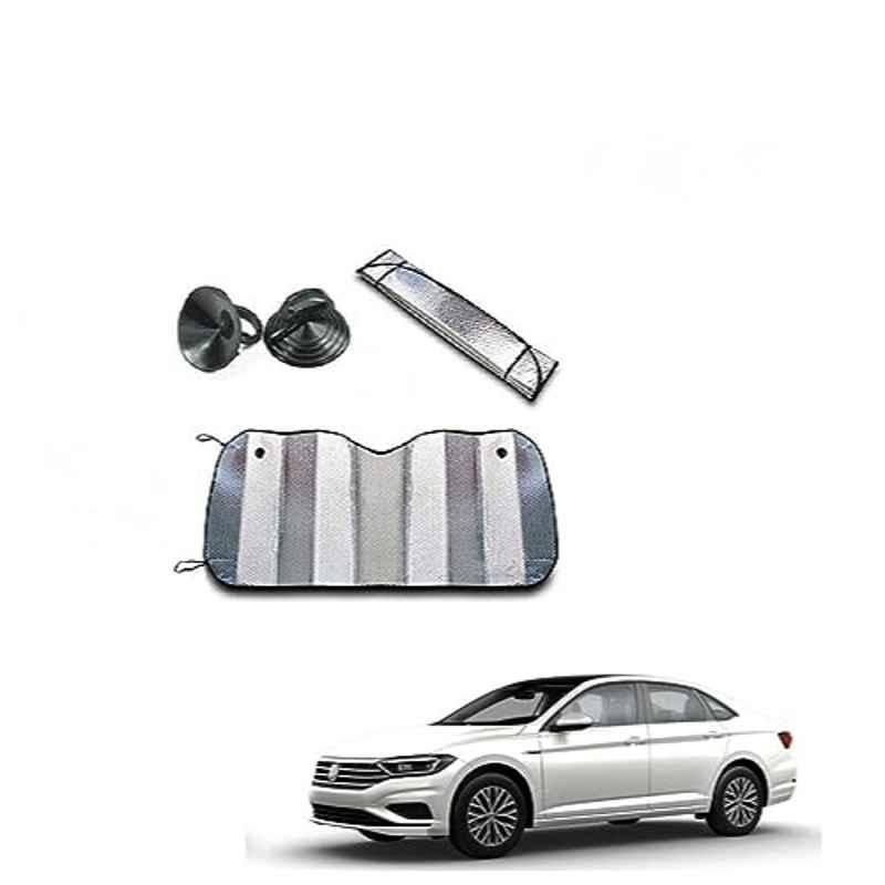 Kozdiko Aluminium Foil UV Protection Silver Windshield Sun Shade for Volkswagen New Jetta