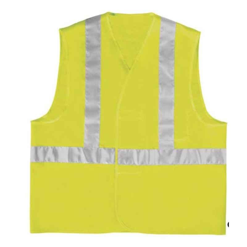 Deltaplus Polyester Green & Grey DP Reflective Jacket, Size: Large